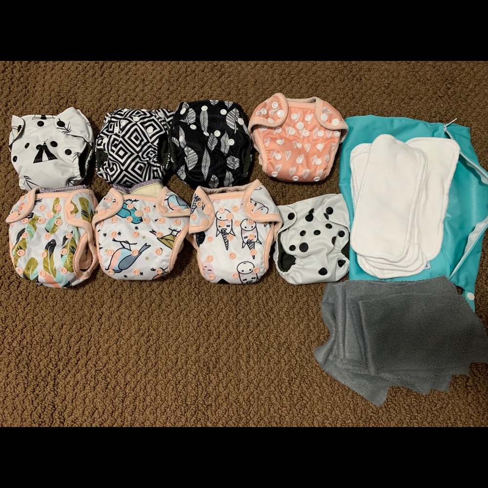 Newborn cloth diapers and inserts